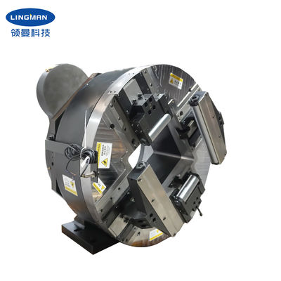 LINGMAN Pneumatic 4 Jaw Chuck with 290mm Hollow Size 280mm Jaw Stroke and 5KN Clamping Force for Laser Pipe Cutting