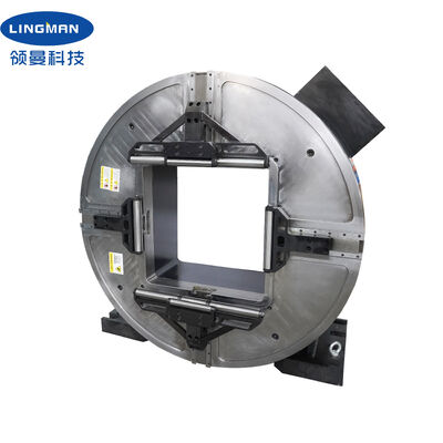 LINGMAN Beut Large Hollow 640mm Laser Rotary Front Chuck 25KN Clamping Force untuk Mesin Pemotong Pipa